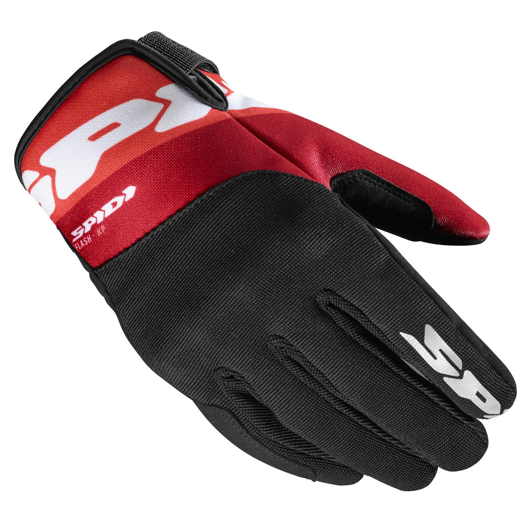 Spidi Flash-KP Motorcycle Gloves, black-red, Size S, black-red, Size S
