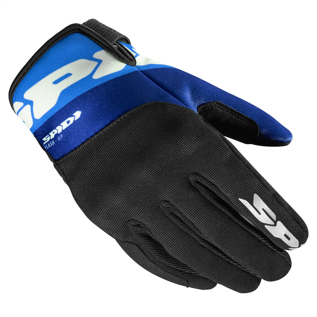 Spidi Flash-KP Motorcycle Gloves, black-blue, Size S, black-blue, Size S