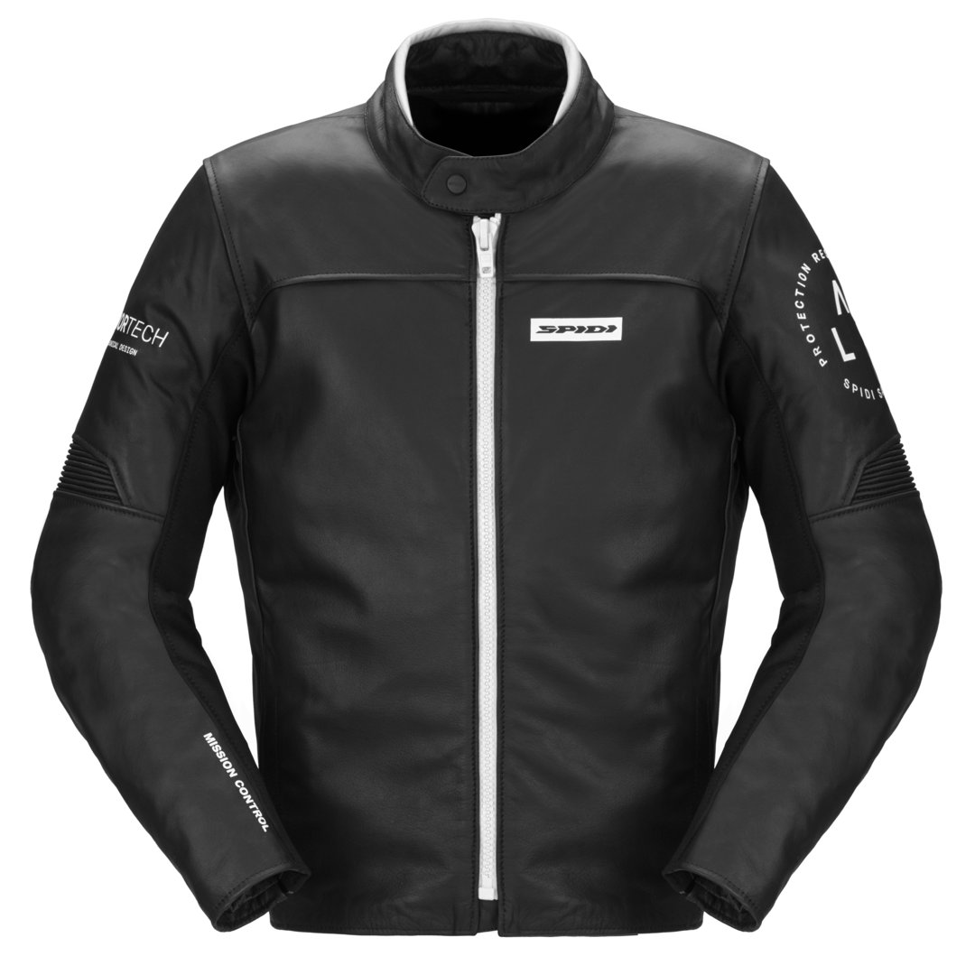Spidi Genesis Motorcycle Leather Jacket, black-white, Size 60, black-white, Size 60