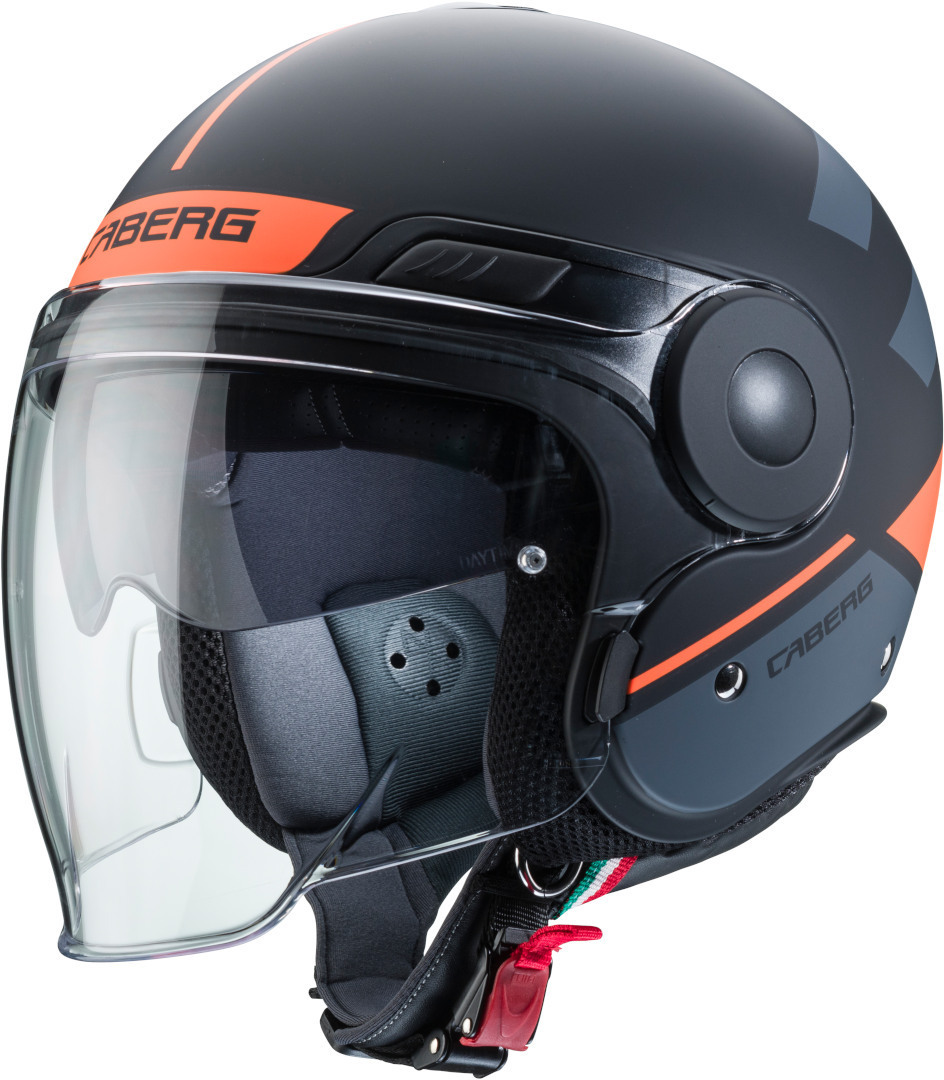 Caberg Uptown Loft Jet Helmet, black-orange, Size XS, black-orange, Size XS