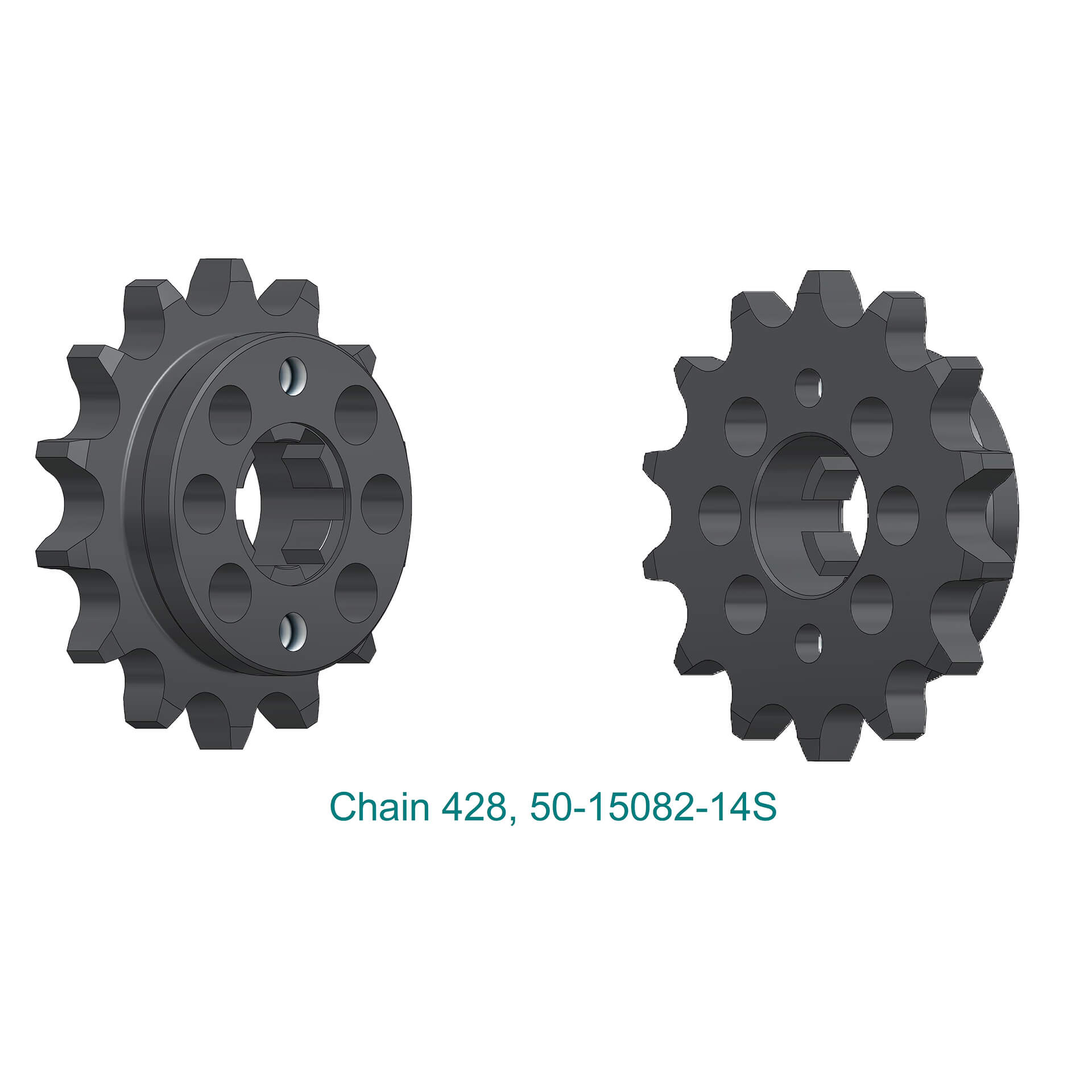 Pignon ESJOT Sport, 14 dents, acier, 428 pas, argent