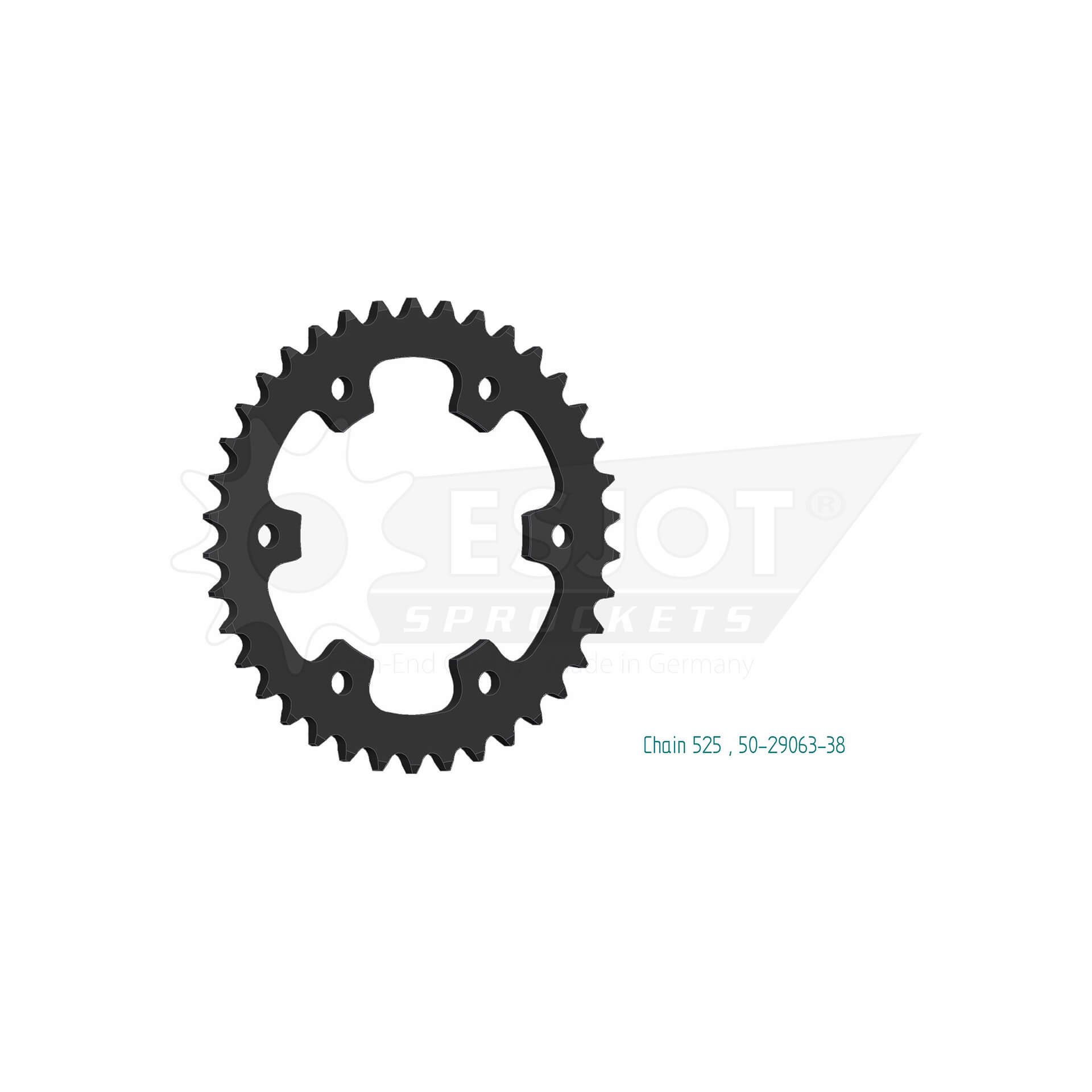 ESJOT Sprocket, 38 teeth, steel 525 pitch, silver, silver