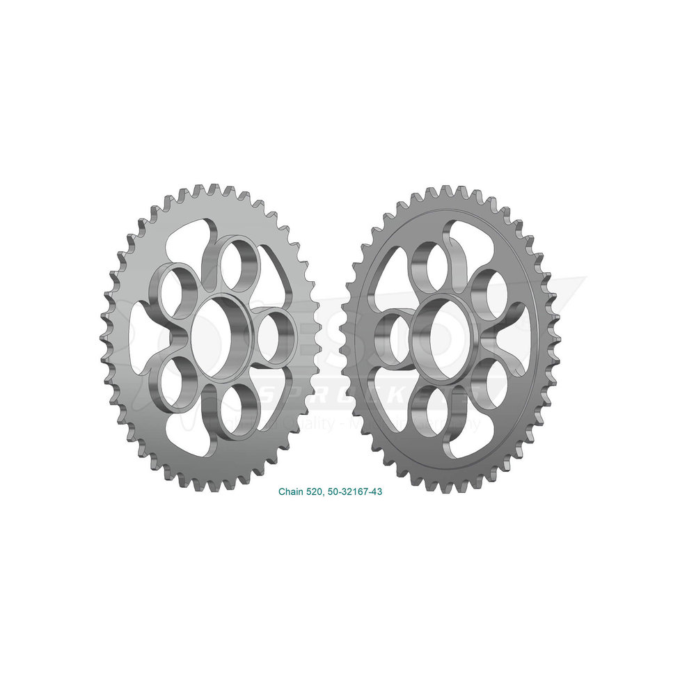 ESJOT Kettenrad, 43 Zähne, Stahl 520 Teilung