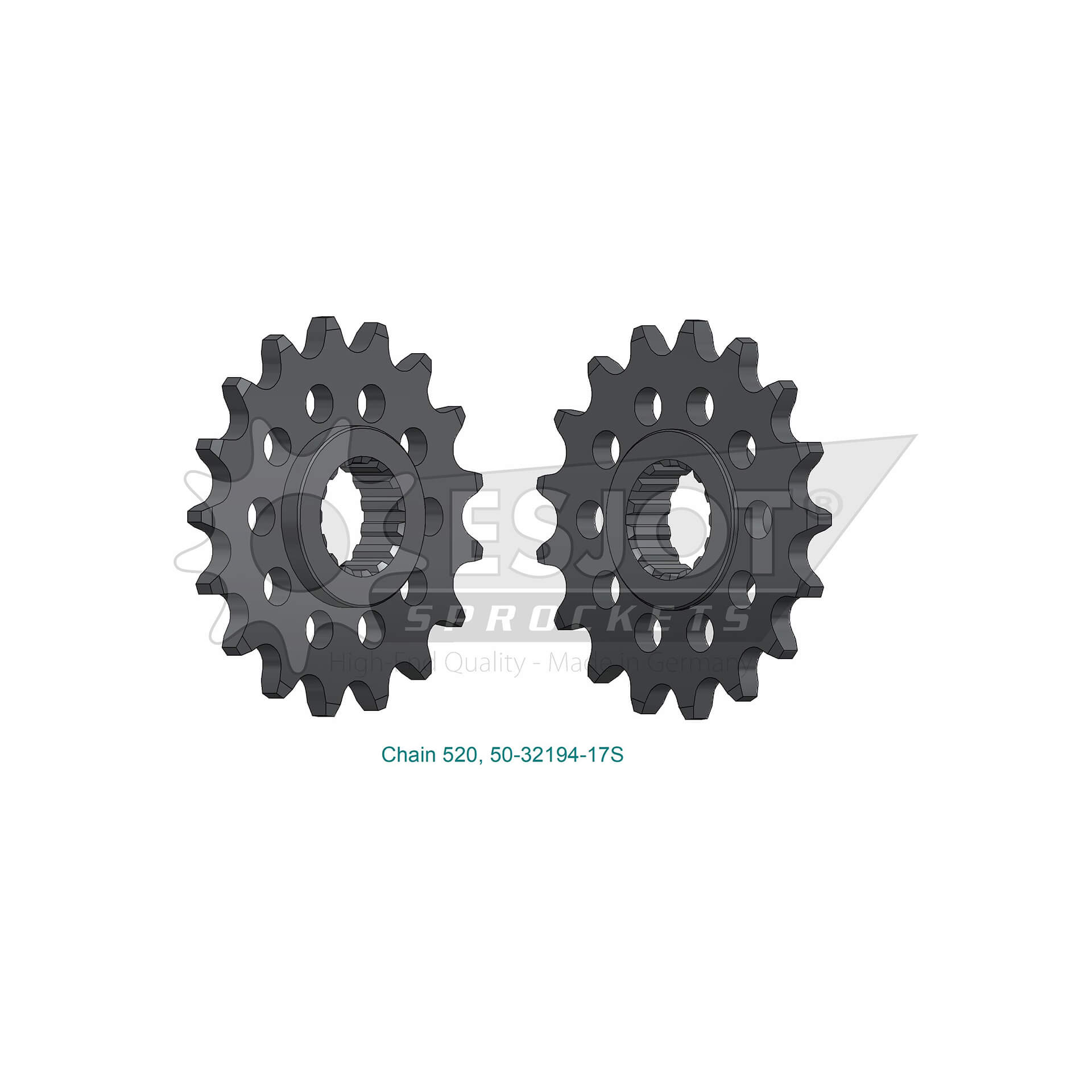 ESJOT Sport sprocket, 17 teeth, steel, 520 pitch, silver, silver