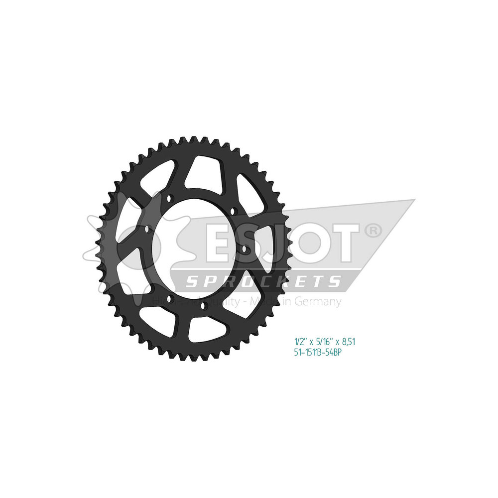ESJOT Kettenrad, 54 Zähne, Alu schwarz, 428 Teilung
