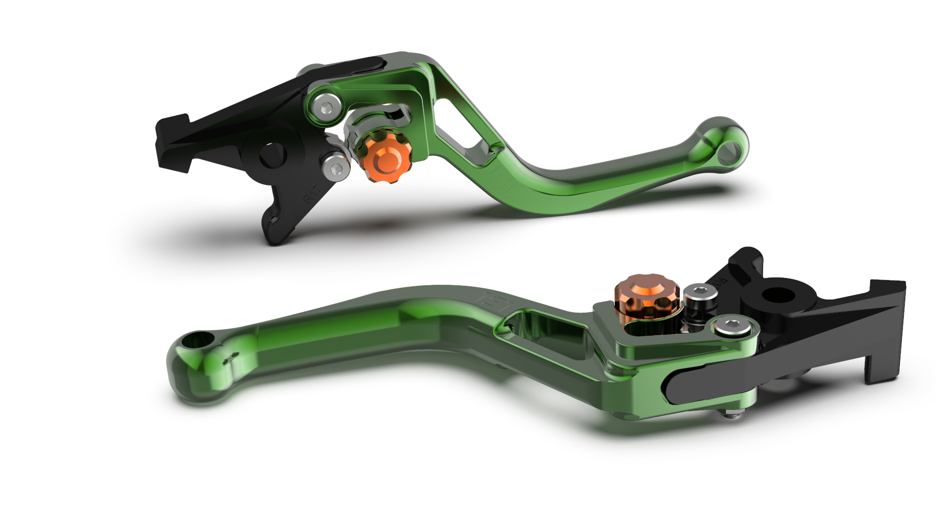 LSL Brake lever BOW R71, short, green/orange, orange