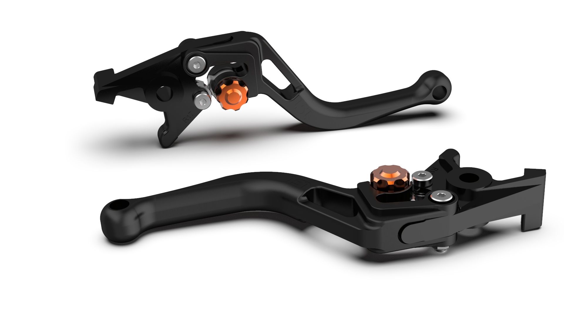 LSL Brake lever BOW R71, short,black bead blasted/orange, orange