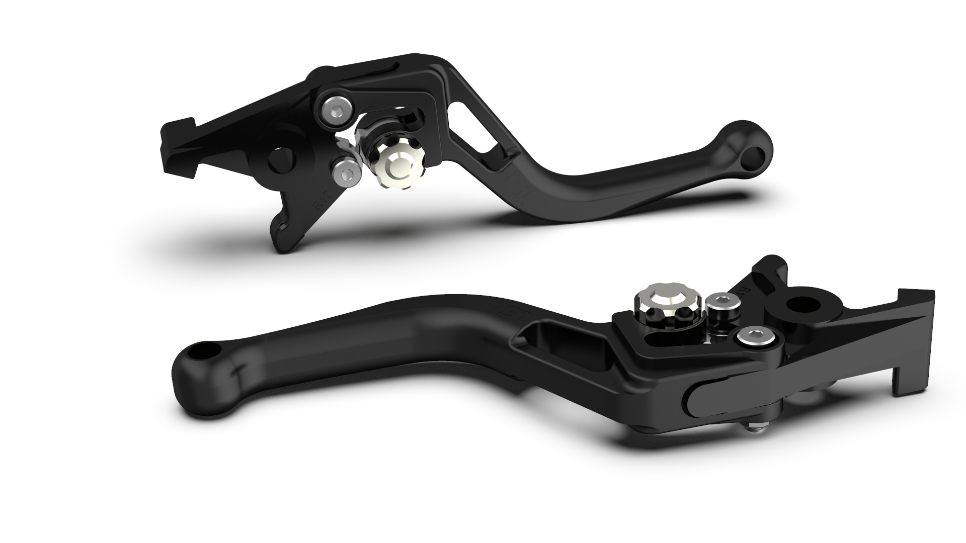 LSL Brake lever BOW R71, short,black bead blasted/silver, silver