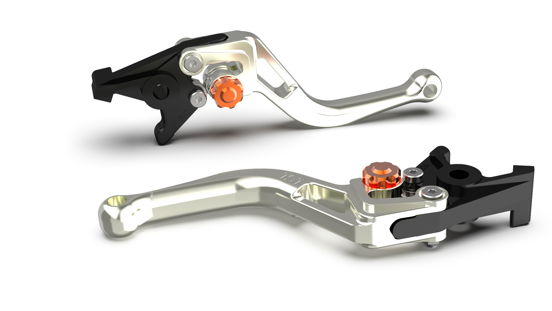 LSL Brake lever BOW R71, short, silver/orange, orange