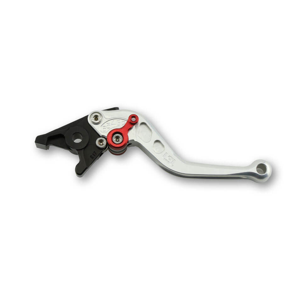 LSL Brake lever R71, short, silver / red, red