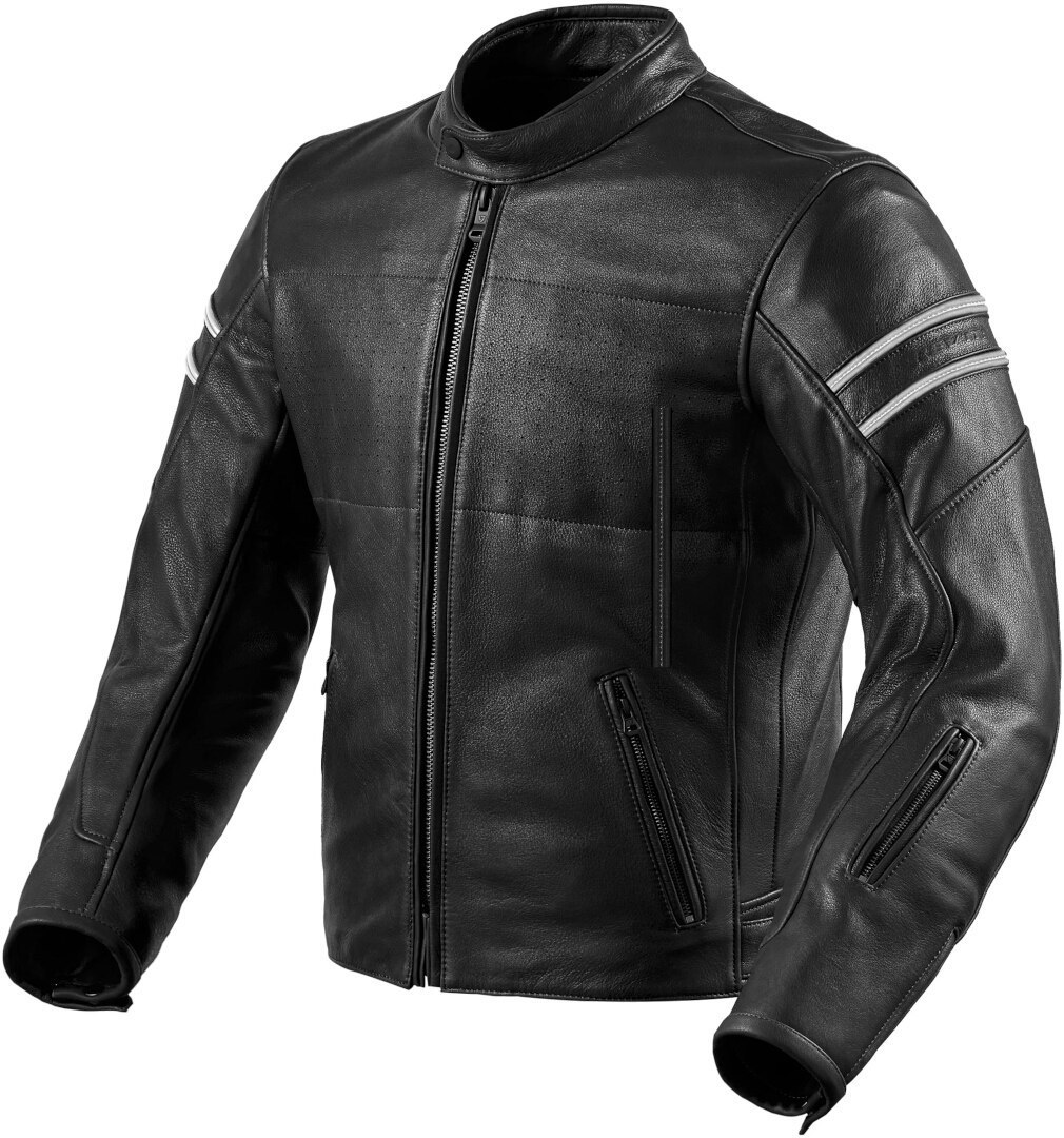 Revit Stride Motorfiets lederen jas, zwart, afmeting 48