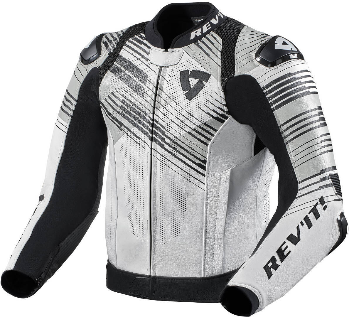 Revit Apex Motorcykel läderjacka, svart-vit, storlek 52
