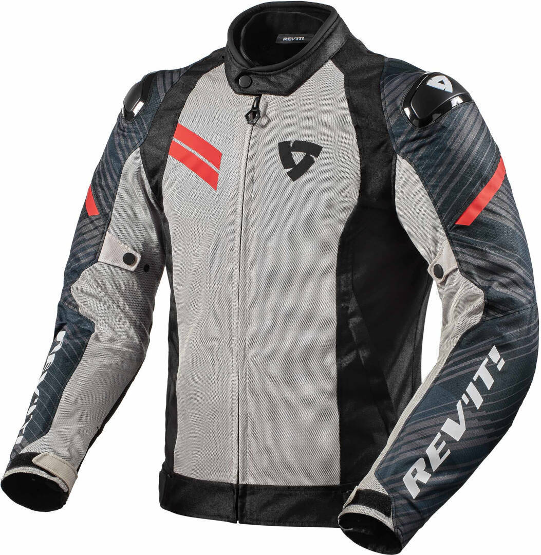Revit Apex Air H2O Motorfiets textiel jas, zwart-grijs-rood, afmeting S