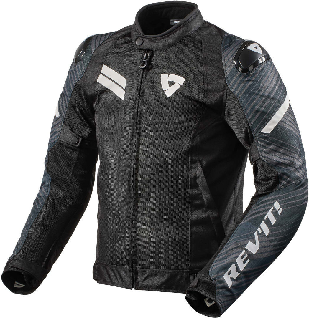 Revit Apex Air H2O Motorfiets textiel jas, zwart-wit, afmeting S