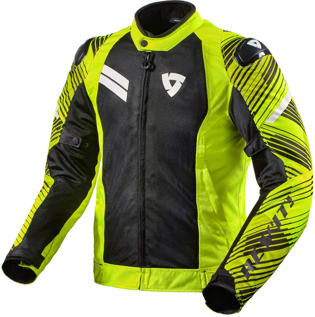 Revit Apex Air H2O Motorfiets textiel jas, zwart-geel, afmeting S