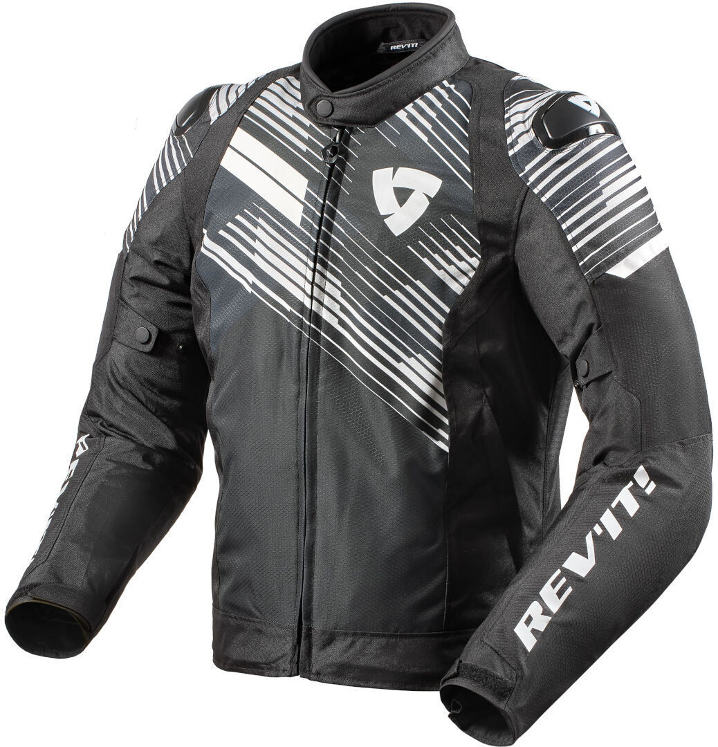 Revit Apex TL Motorfiets textiel jas, zwart-wit, afmeting XL