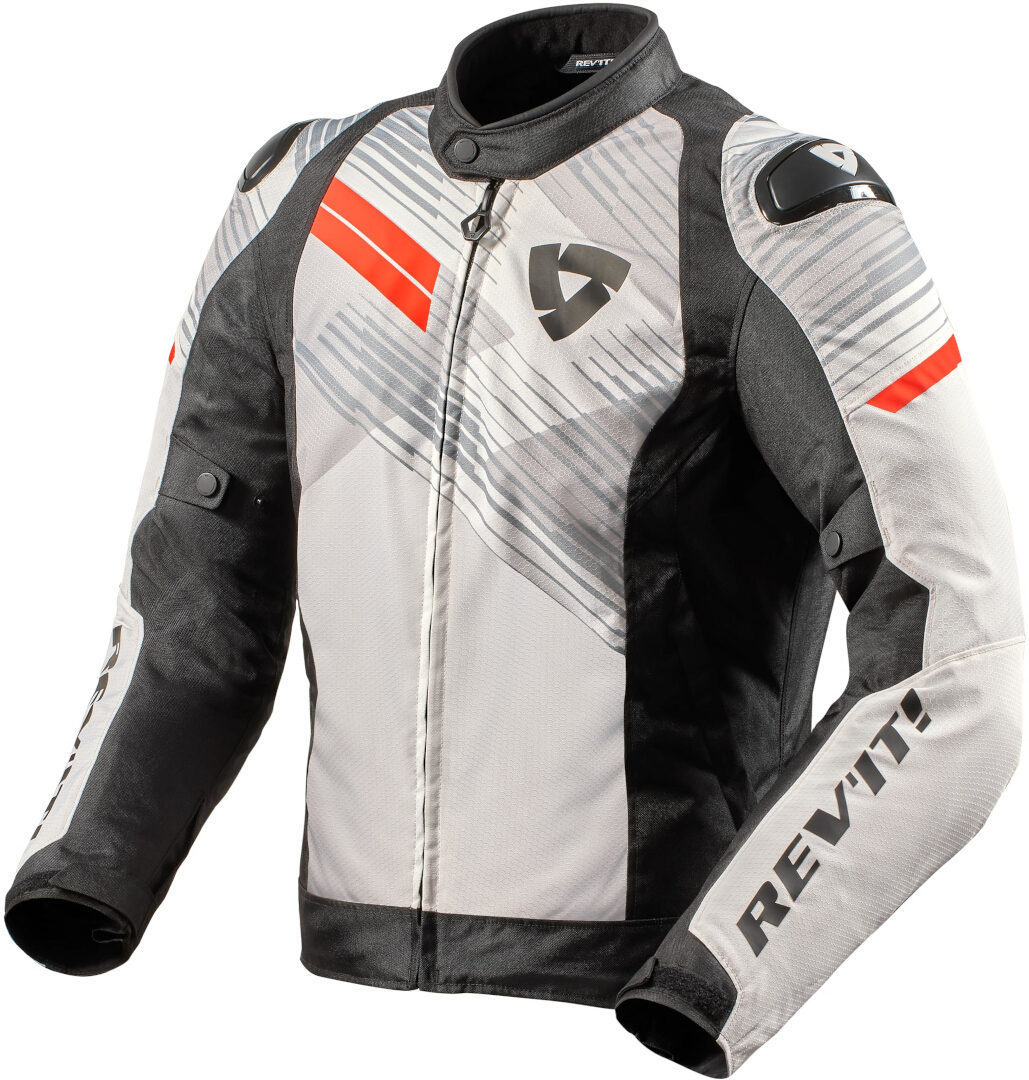Revit Apex TL Motorfiets textiel jas, zwart-wit-rood, afmeting M