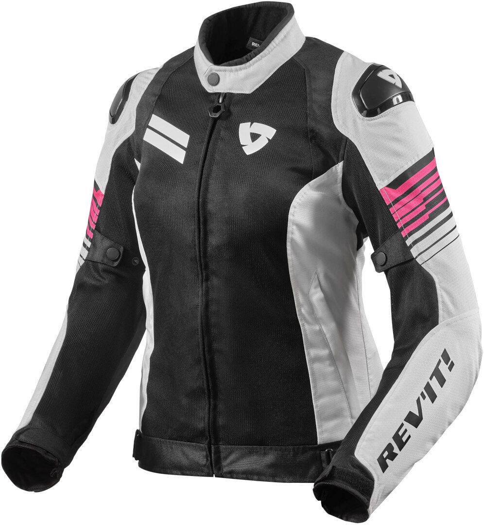 Revit Apex Air H2O Damer Motorcykel Textil Jacka, svart-vit-rosa, storlek 40 för kvinnor
