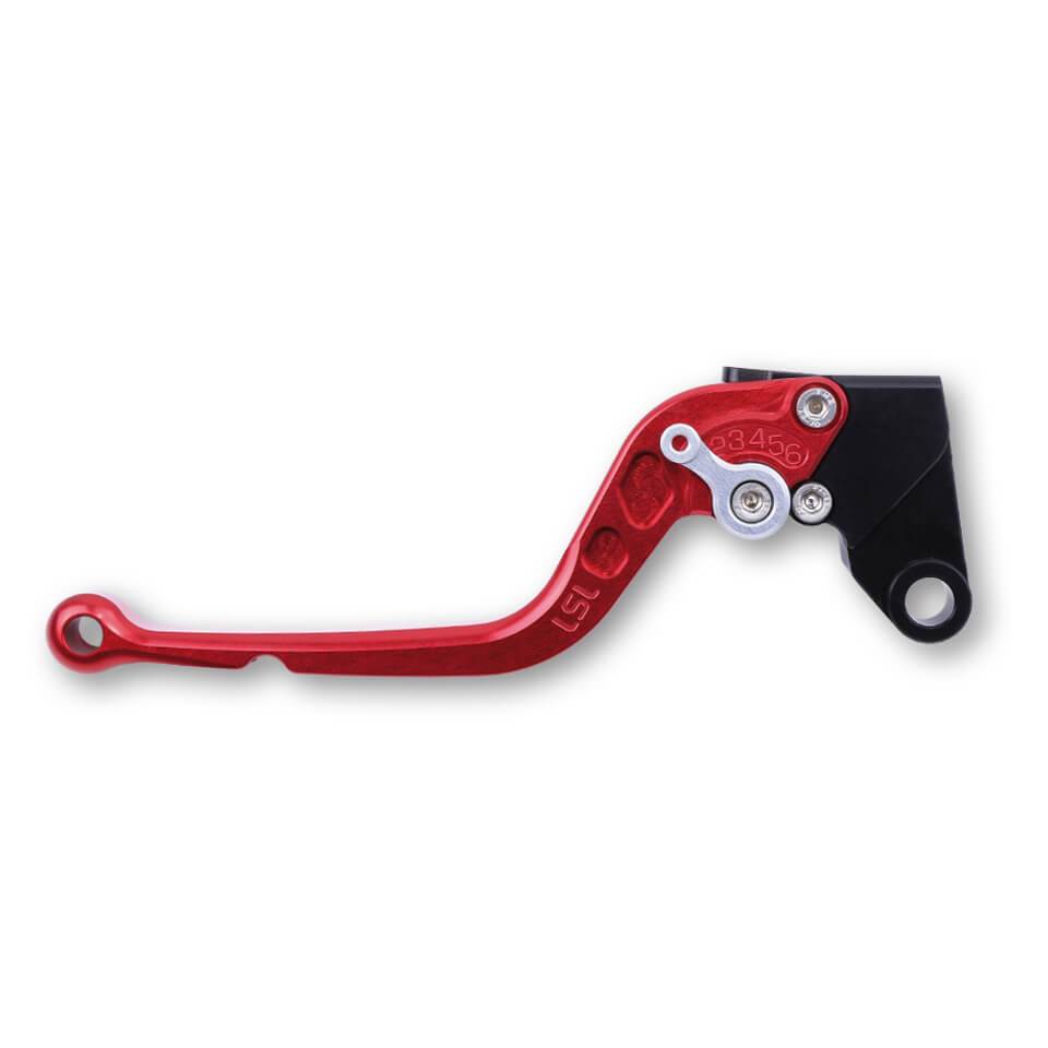 LSL Brake lever R75, red / silver, silver