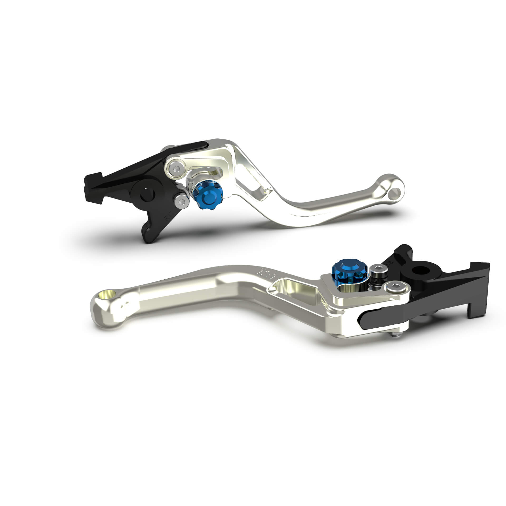 LSL Brake lever BOW R75, short, silver / blue, blue