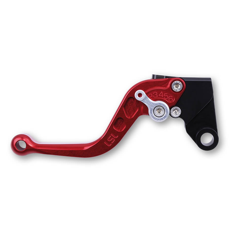 LSL Brake lever R75, short, red / silver, silver
