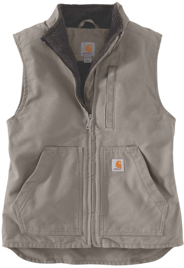 Carhartt Sherpa Lined Mock Neck Ladies Vest, grey, Size XL for Women-image-504543474