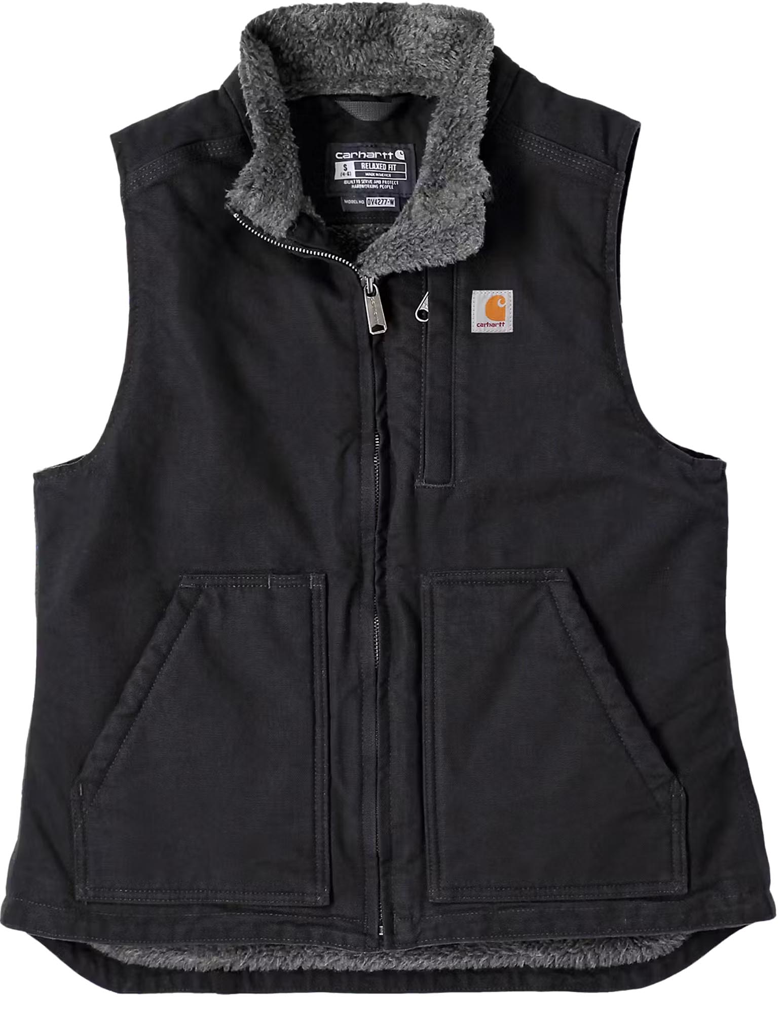 Carhartt Sherpa Lined Mock Neck Ladies Vest, black, Size M for Women-image-493869441