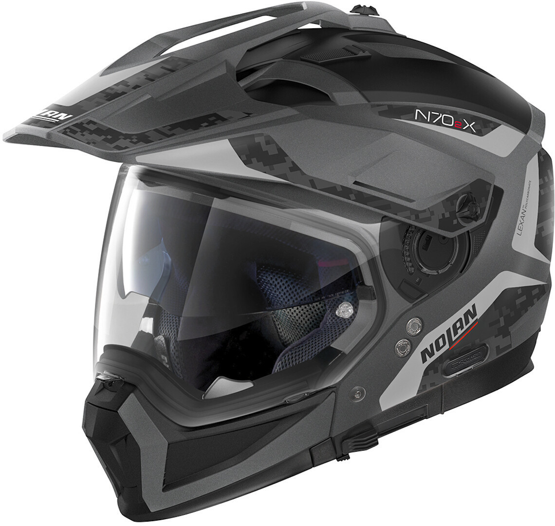 Nolan N70-2 X Torpedo N-Com Helmet, black-grey, Size 2XS, black-grey, Size 2XS