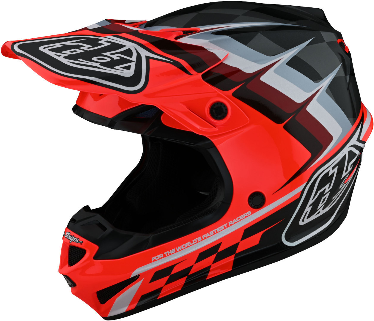 Troy Lee Designs SE4 Warped Polyacrylite MIPS Motocross Helmet, red, Size S, red, Size S