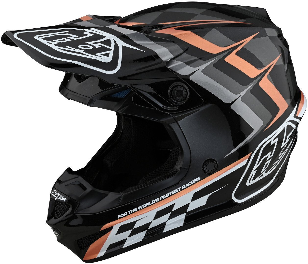 Troy Lee Designs SE4 Warped Polyacrylite MIPS Motocross Helmet, black, Size XL, black, Size XL