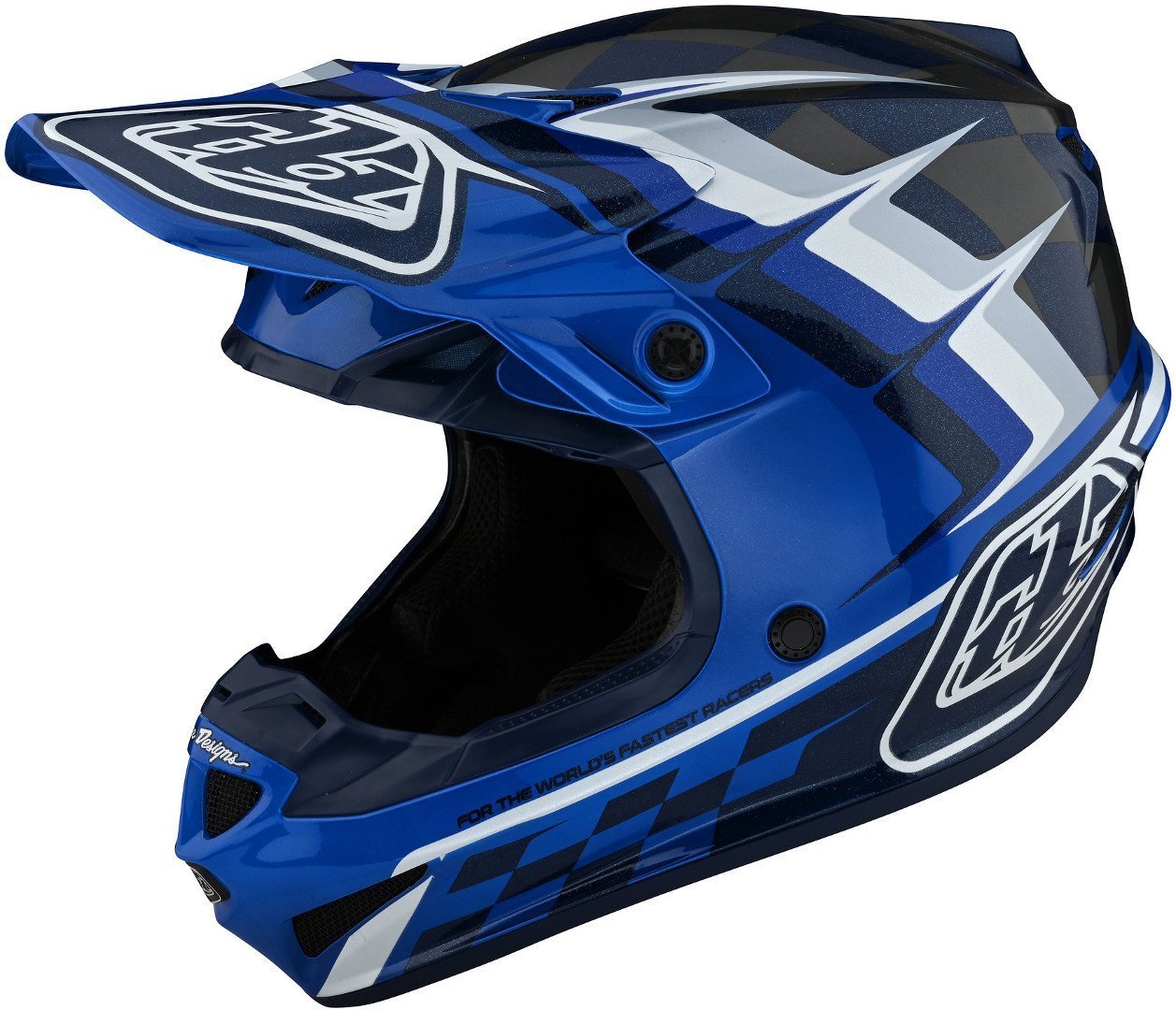 Troy Lee Designs SE4 Warped Polyacrylite MIPS Motocross Helmet, blue, Size M, blue, Size M
