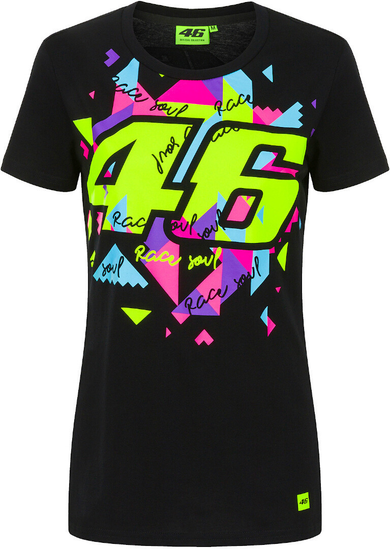 VR46 Race Spirit 46 Ladies T-Shirt, black-multicolored, Size XS for Women, black-multicolored, Size XS for Women