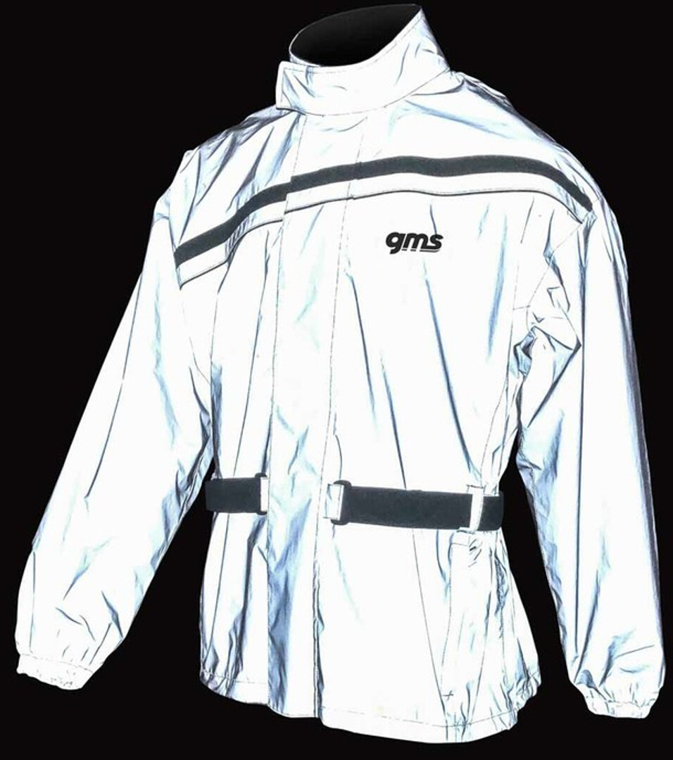 Side view of GMS Lux Motorcycle Rain Jacket, grey, Size 3XL for Men