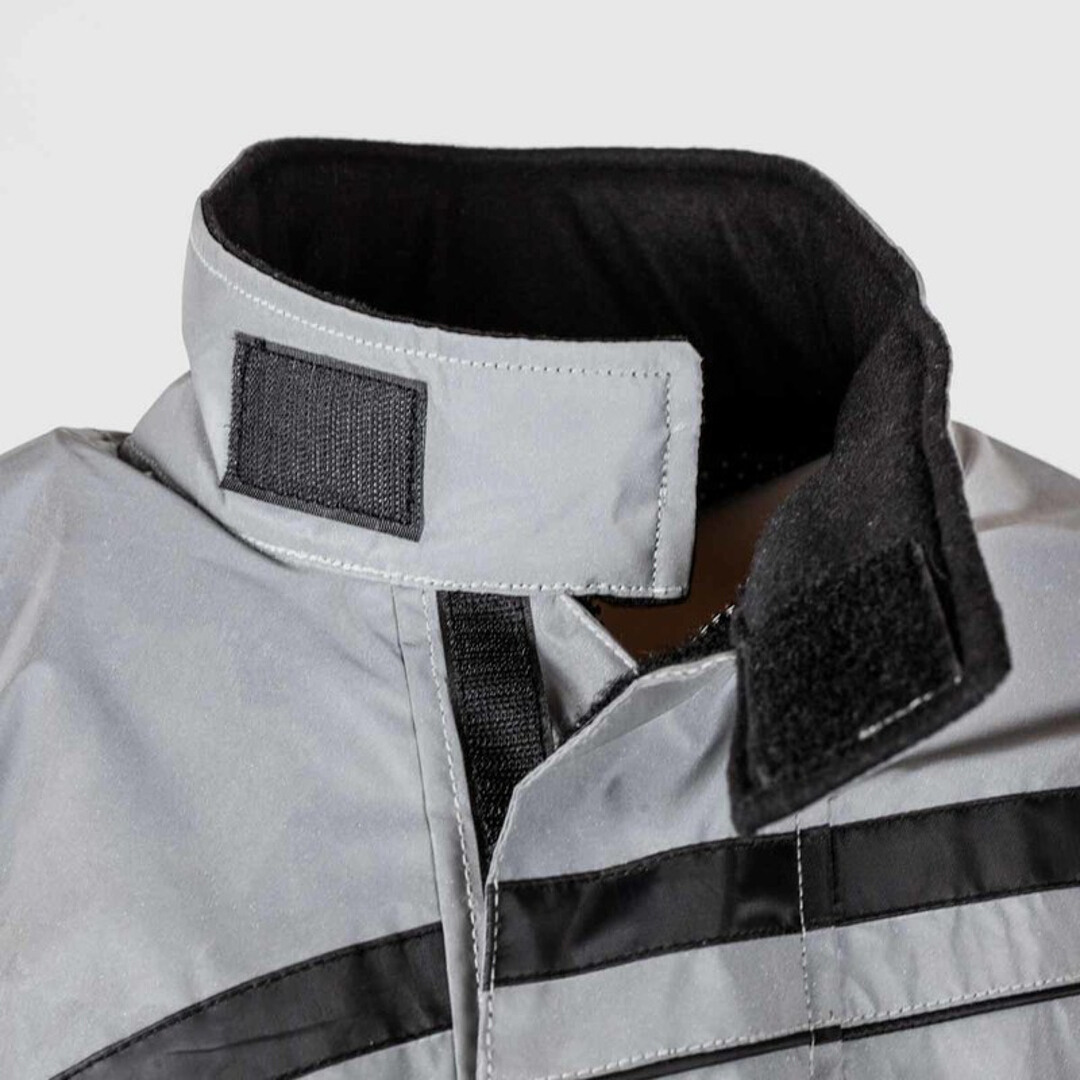 Side view of GMS Lux Motorcycle Rain Jacket, grey, Size 3XL for Men