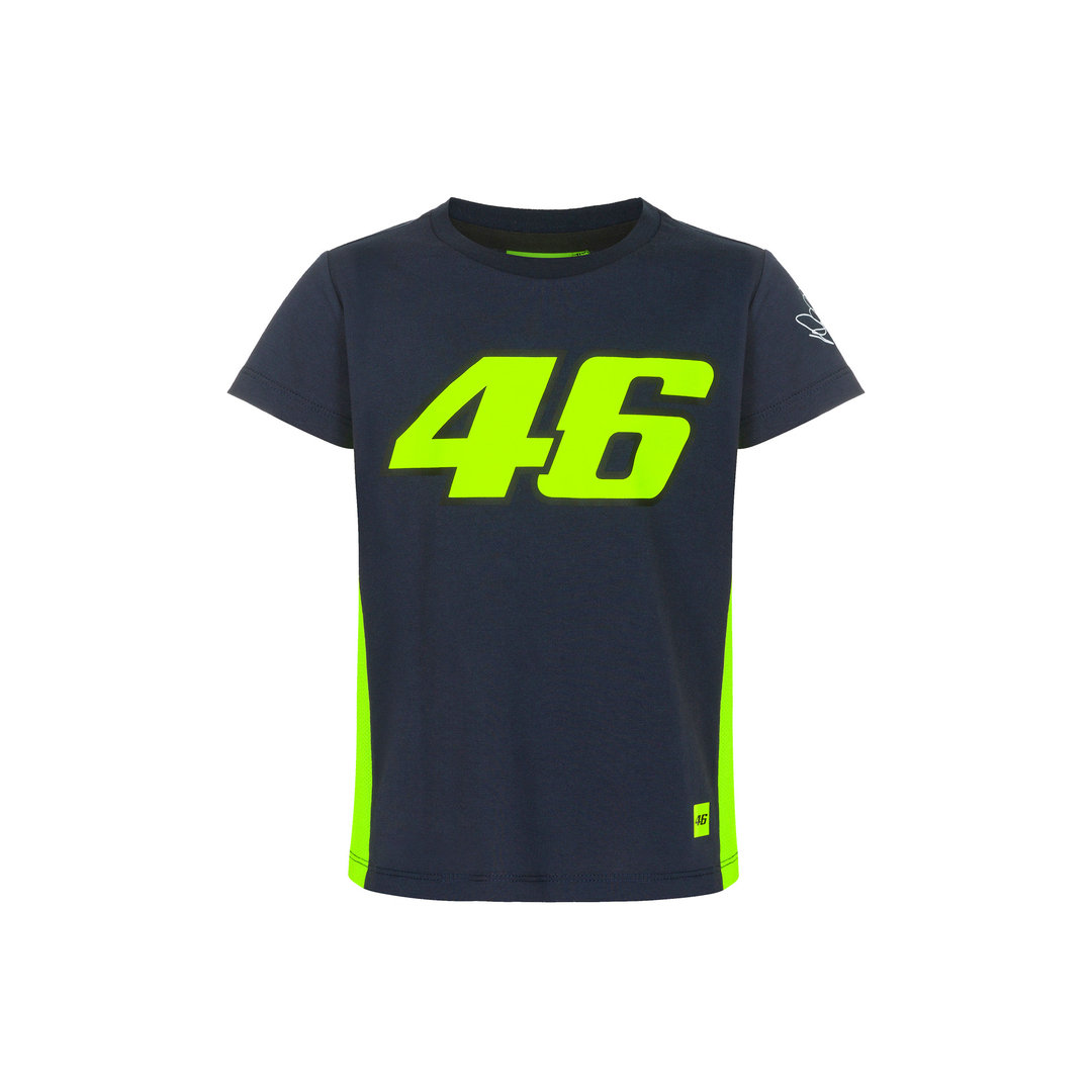 VR46 Classic 46 T-shirt voor kinderen, blauw-geel, afmeting 8 - 9