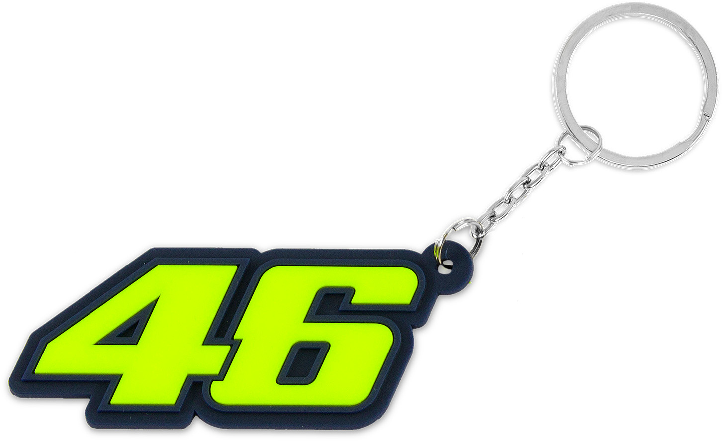 VR Classic Number 46 Keychain, yellow, yellow, Size One Size