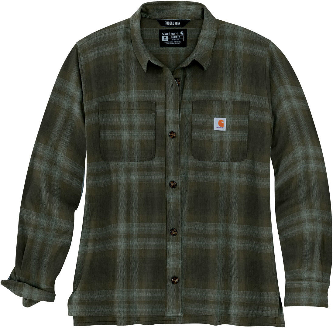 Carhartt Midweight Flannel Damskjorta, grön, storlek XS för kvinnor