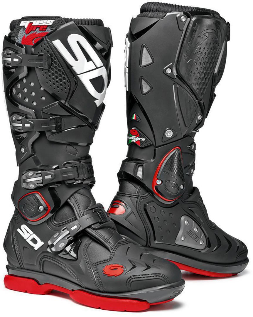 Sidi Crossfire 2 SM Motocross Boots, black-white-red, Size 40, black-white-red, Size 40