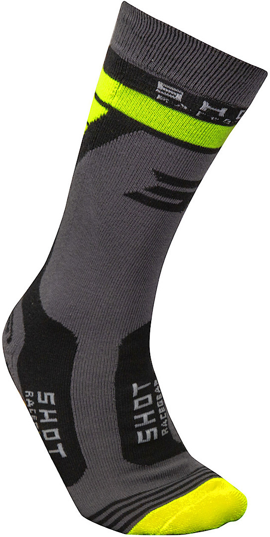 Shot Race 2.0 Motocross Socks, black-grey-yellow, Size 39 40 41 42, black-grey-yellow, Size 39 - 42