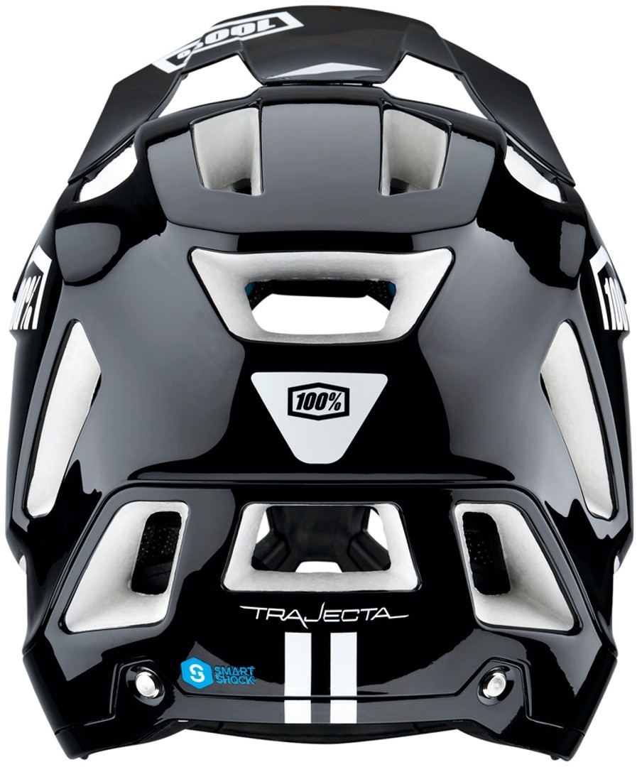 Side view of 100% Trajecta Downhill Helmet, black-white, Size L 58 60 for Men
