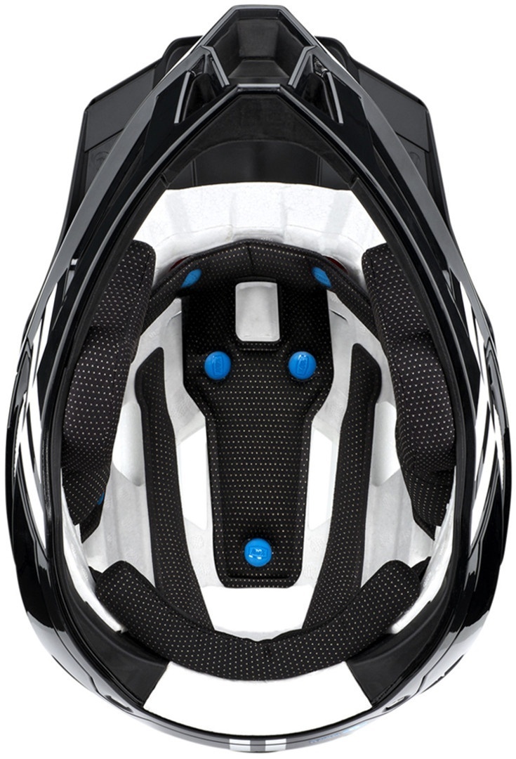 Side view of 100% Trajecta Downhill Helmet, black-white, Size L 58 60 for Men