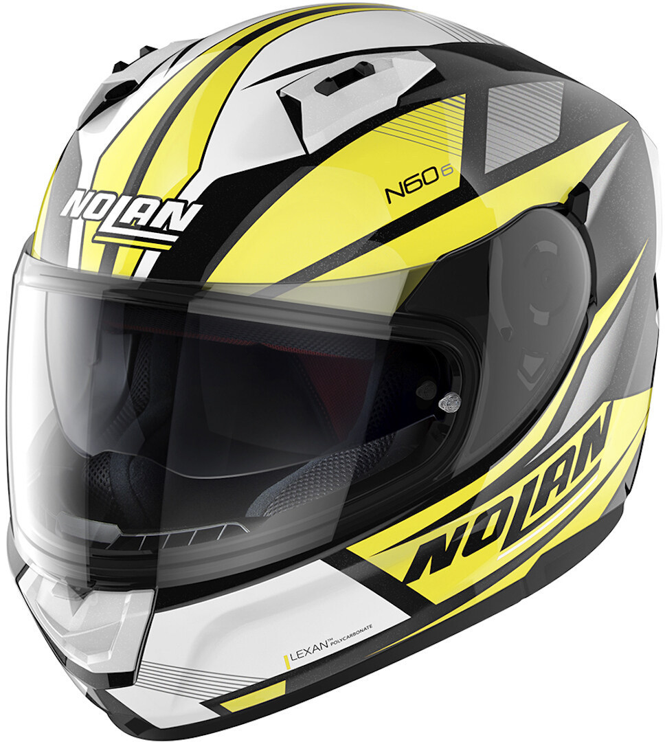Nolan N60-6 Downshift Helmet, black-white-yellow, Size S, black-white-yellow, Size S