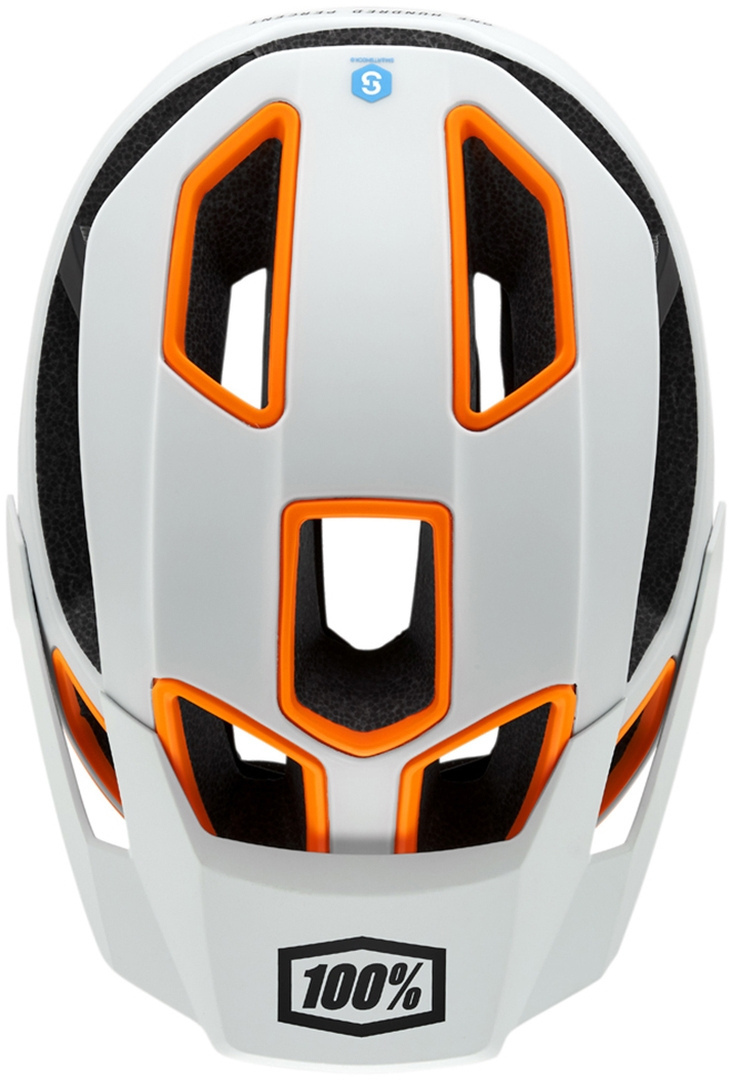 Side view of 100% Altec Bicycle Helmet, grey-orange for Men
