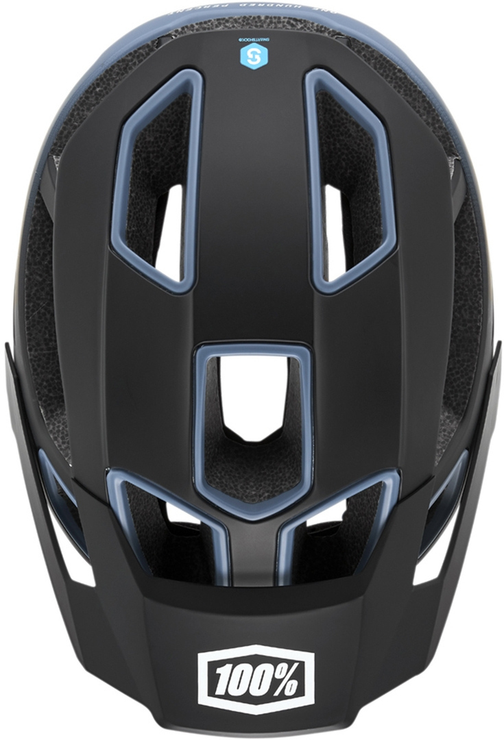 Side view of 100% Altec Bicycle Helmet, grey-blue for Men