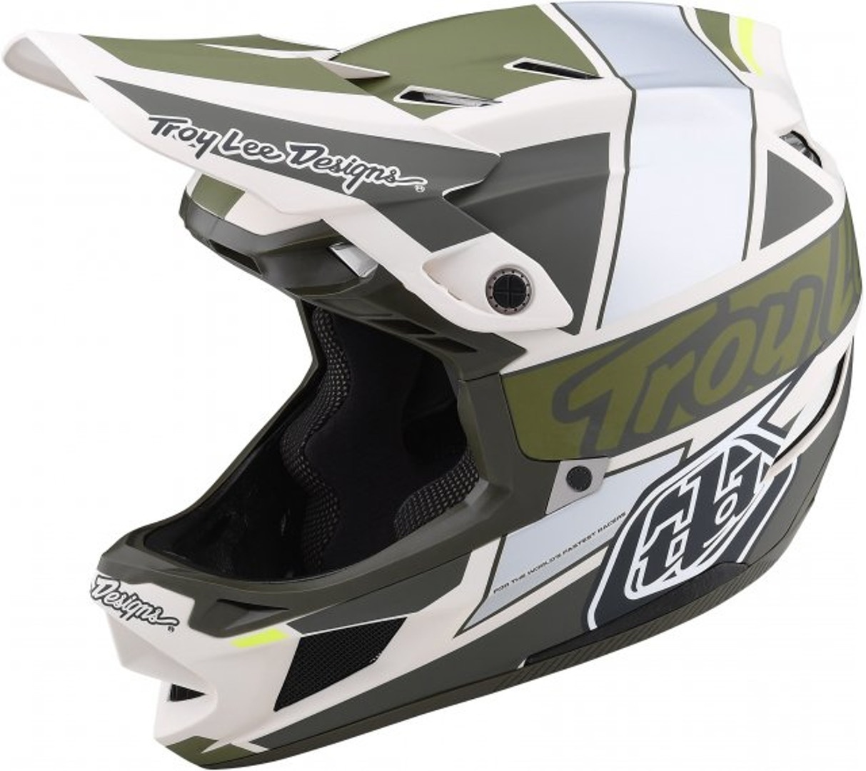 Troy Lee Designs D4 Composite Team Military Casco Downhill, grigio-verde, dimensione XS