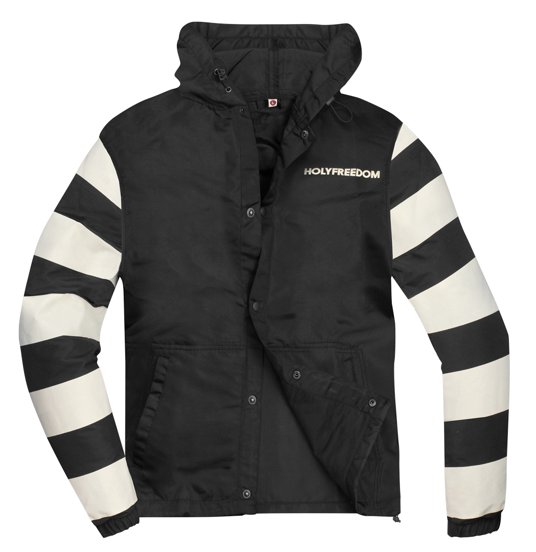 Side view of HolyFreedom Prison Taslan Textile Jacket, black-white, Size XL for Men