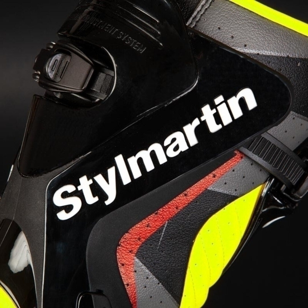 Side view of Stylmartin Stealth Evo Air Motorcycle Boots, black-yellow, Size 47 for Men