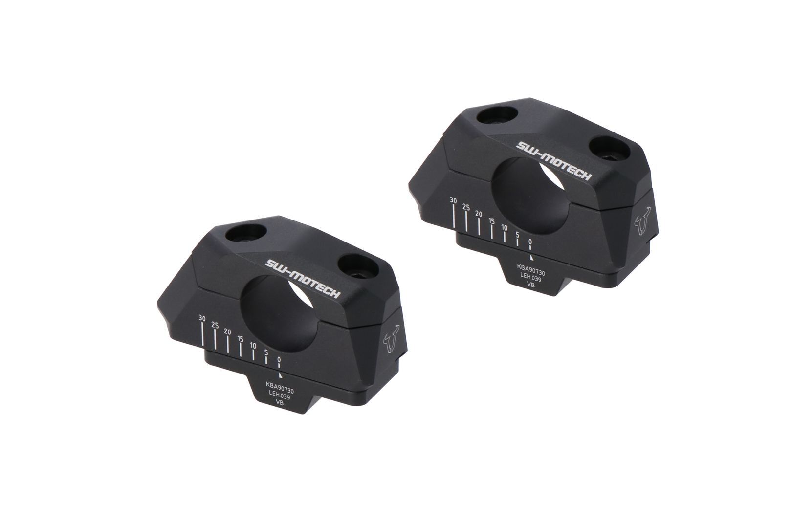 SW-Motech Bar tilbage variabel for Ø28 styr - H = 28mm. Tilbage 5/10/15/20/25/30 mm. Sort., sort