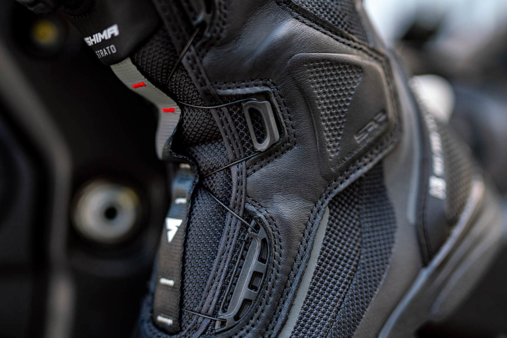 Side view of SHIMA Strato Ladies Motorcycle Boots, black, Size 41 for Women