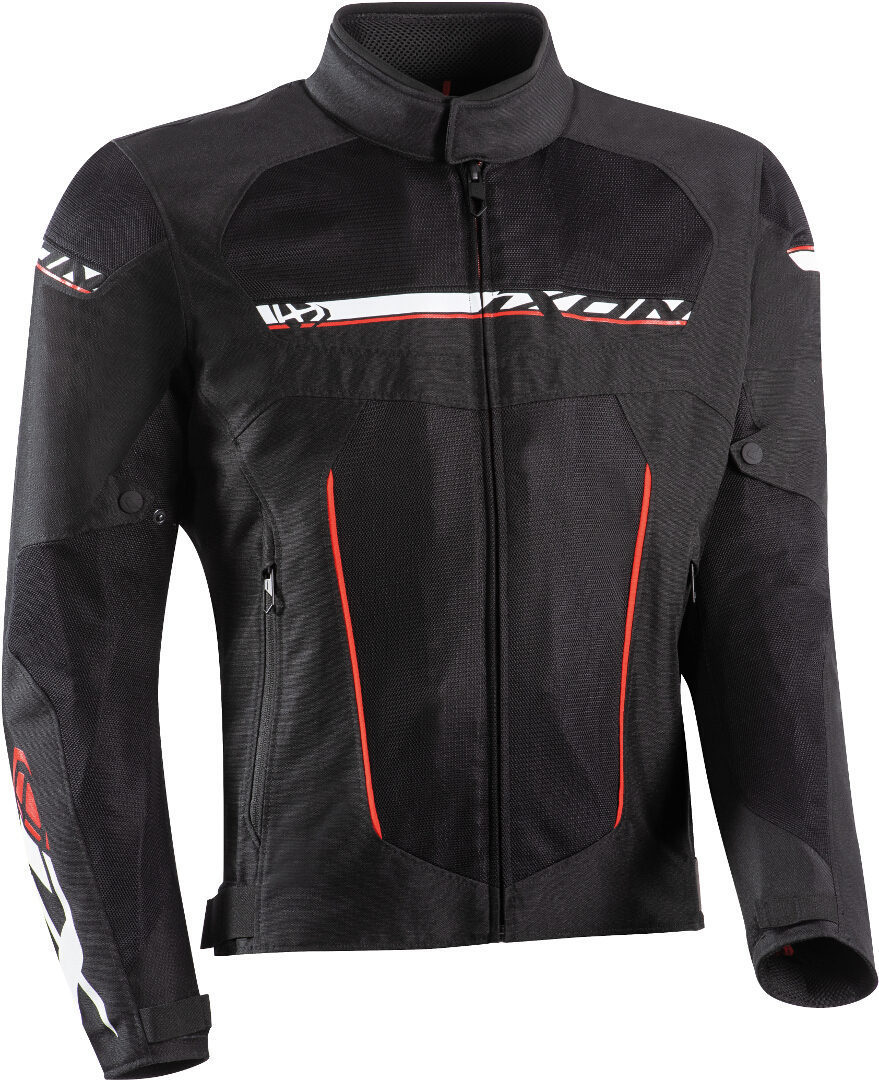 Ixon T-Rex Motorcycle Textile Jacket, black-white-red, Size M, black-white-red, Size M